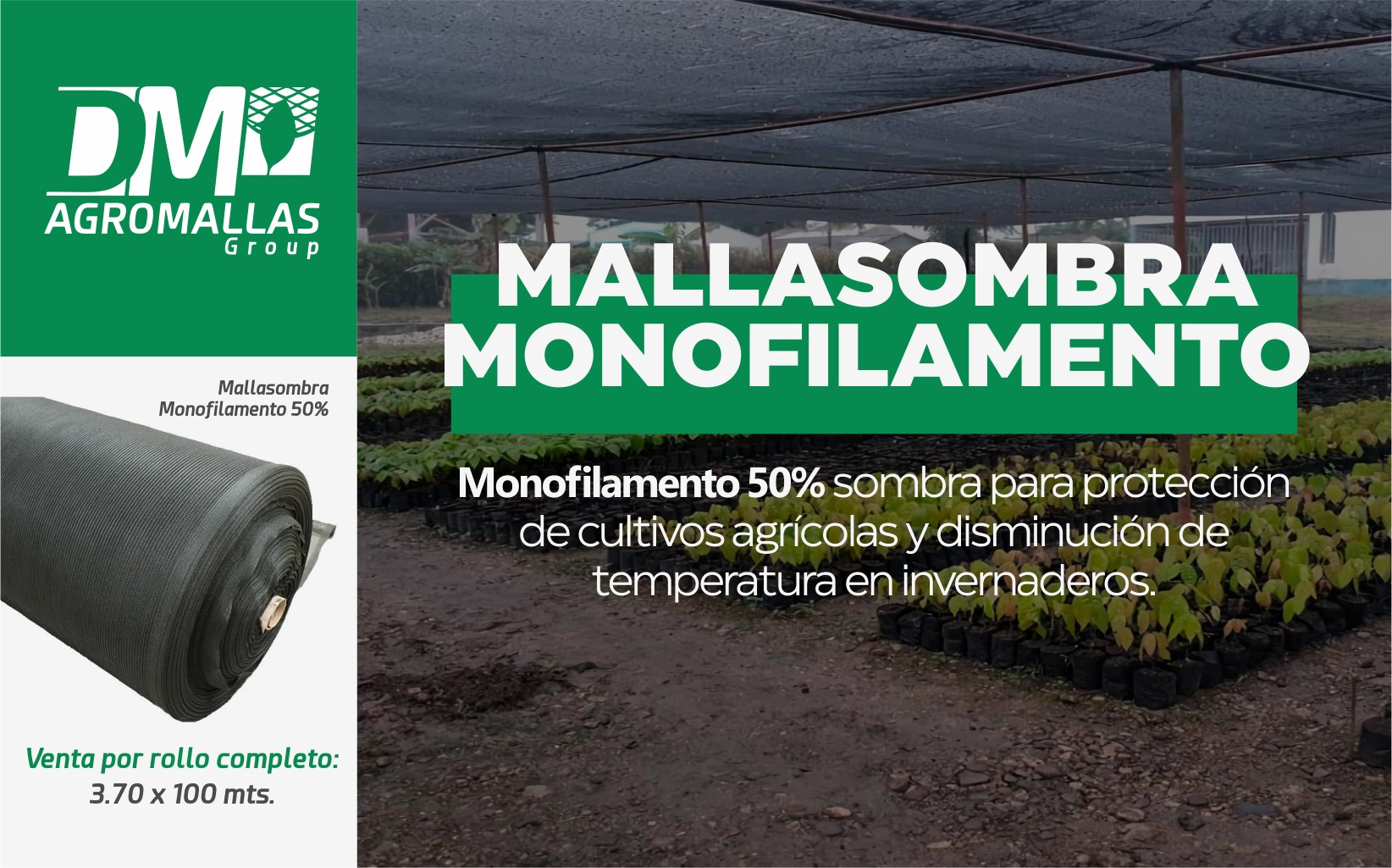 La Malla sombra Monofilamento 50% de uso Agrícola te ayudará a proteger tu  cultivo en las diferentes etapas de su desarrollo! - DM Agromallas